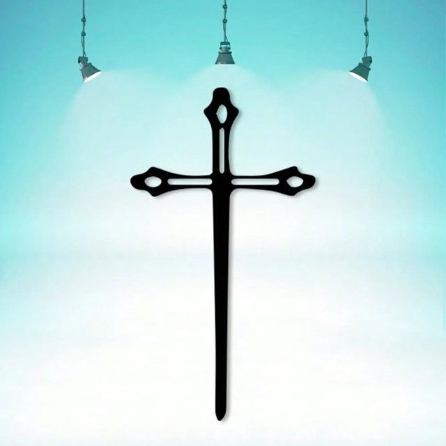 CIFBUY Metall-Kreuz Wandkunst in Schwarz für Innen- und Außenbereich - Bild 1