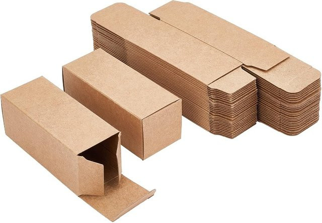 45 Stück Kraftpapier-Lippenstiftboxen in Braun für ätherische Öle, B/T/H: 24,1 x 3,7 x 3,6 cm - Bild 1
