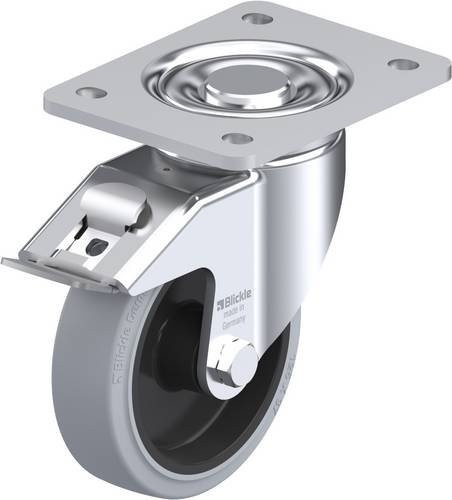 Blickle Lenkrolle LH-POEV 125R-3-FI-SG mit Feststeller, Rad-Durchmesser: 125 mm, Tragfähigkeit: 250 kg, Farbe: Grau/Schwarz/Silber - Bild 1