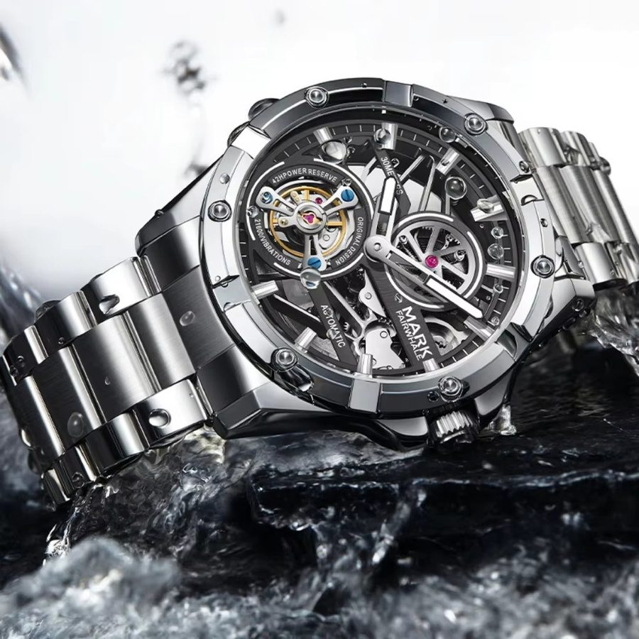 MARK FAIRWHALE Armbanduhr Tourbillon, Automatik, Edelstahl, Schwarz, Herren - Bild 3