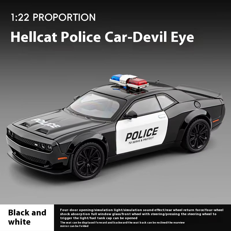 Platinum Challenger Redeye Hellcat Polizei, Sportwagen, 1:22, Metall, mit Licht und Sound - Bild 5