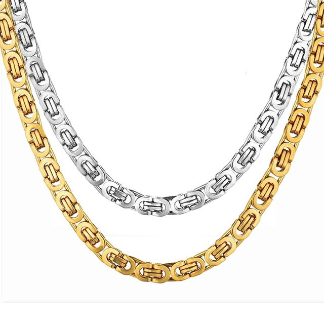 MAGIC ZONE Halskette Byzantinische Gliederkette, Edelstahl, Gold, Unisex - Bild 1