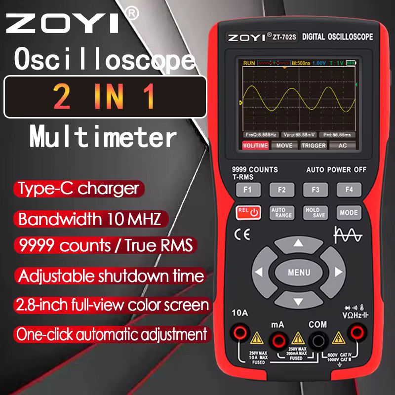 ZOYI Handoszilloskop-Multimeter ZT702S 2-in-1 Messgerät mit Überlastschutz für Kfz-Reparaturen - Bild 3