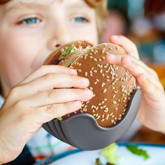 Youxiwang 4-teiliges Silikongestell für Burger und Sandwiches, wiederverwendbarer und spülmaschinenfester Burger-Halter aus lebensmittelechtem Silikon - Bild 6