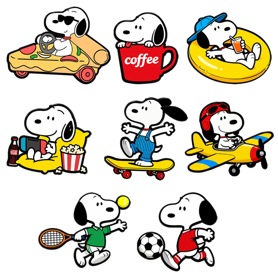 Bandai Snoopy Emaille-Pin-Set, 8/10/11-teiliges Set, Metall-Reversbroschen - Bild 4