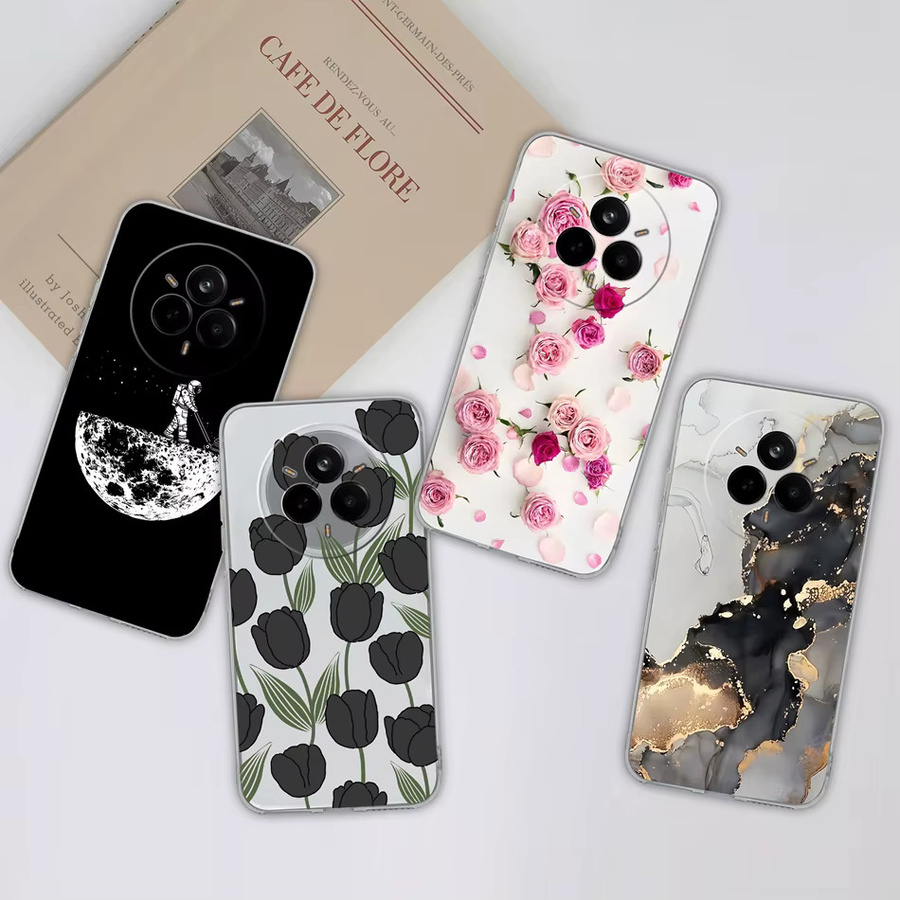 Transparentes Realme 14 Pro Plus Schutzcase mit Gradienten-Blumenmuster und Anti-Drop-Funktion - Bild 2