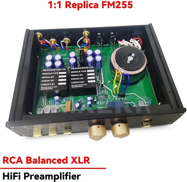 AMXEKR Reference FM255 Klasse A Vorverstärker in Schwarz mit RCA und symmetrischem XLR für HIFI Audio - Bild 1