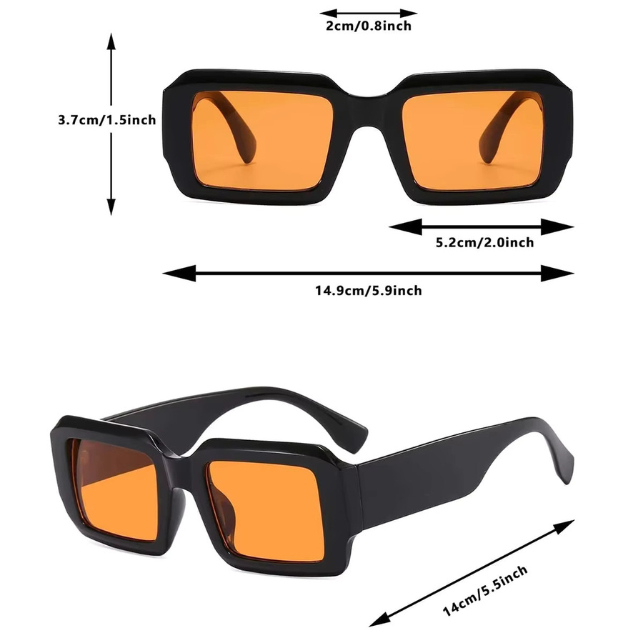 Vintage Sonnenbrille Square, Vollrand, Kunststoff, Schwarz, Damen - Bild 4