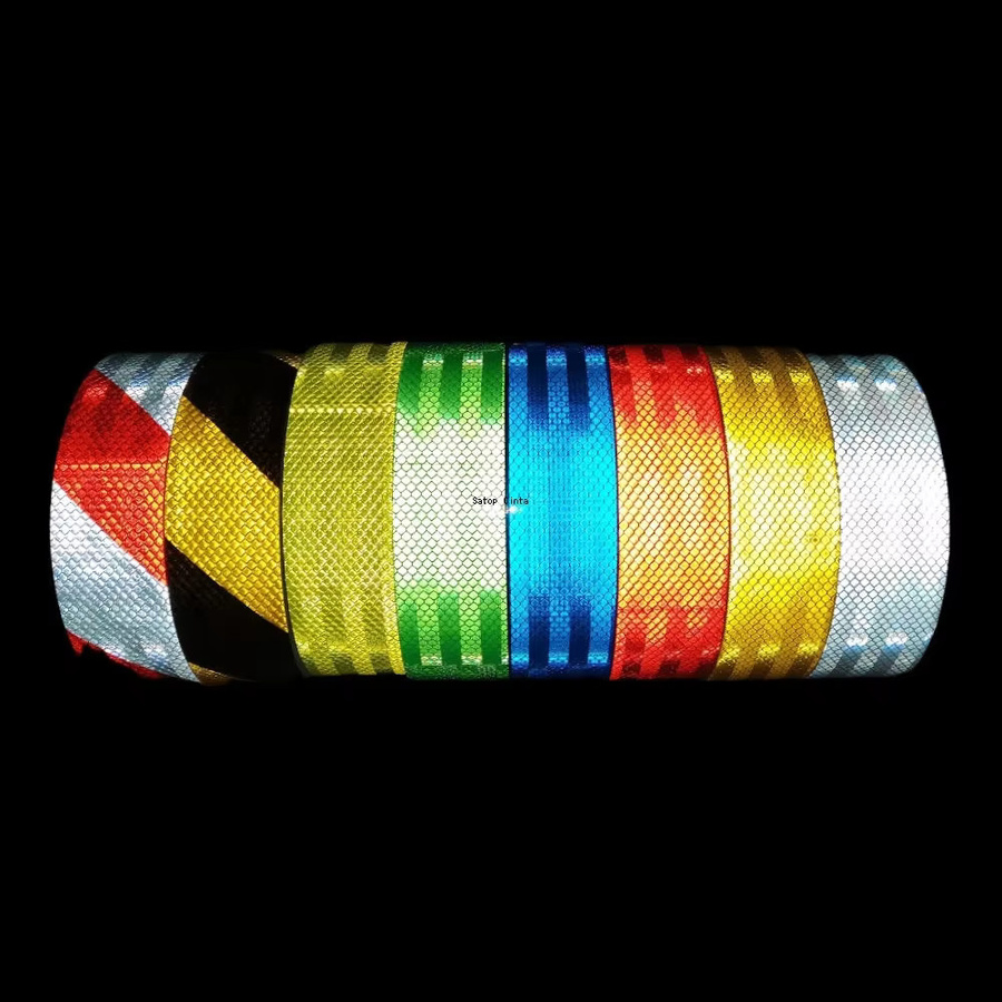 Satop Cinta Reflektierendes Klebeband Twill Reflektor Aufkleber wasserdicht in Weiß, Rot und Blau, Breite: 5,08 cm, Länge: 4,88 m - Bild 2