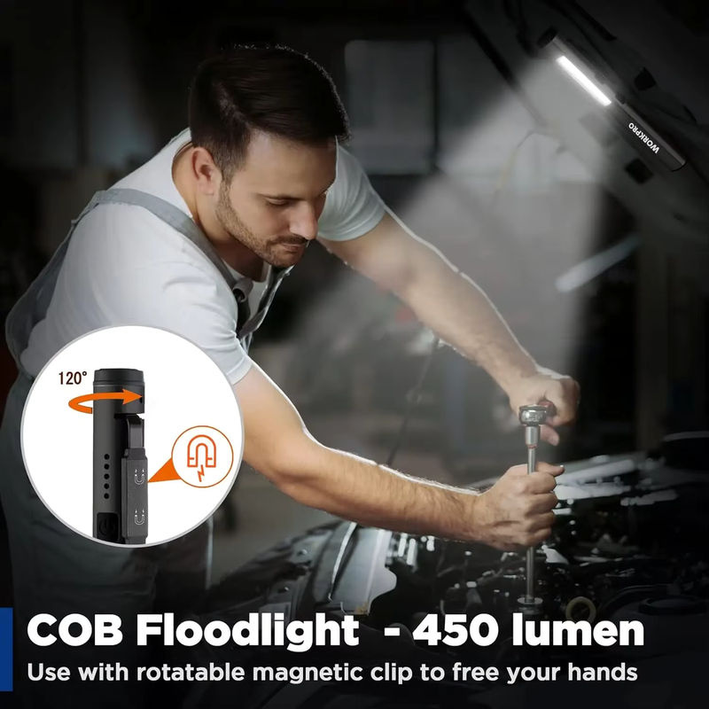 KDULIT 4-in-1 Multifunktions-LED-Stift-Taschenlampe in Schwarz mit wiederaufladbarem 800-mAh-Akku und Magnetismus - Bild 4