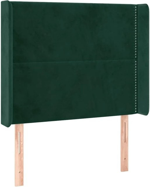 vidaXL Kopfteil mit Ohren in Dunkelgrün aus Samt, B/T/H: 103 x 16 x 118 cm - Bild 1