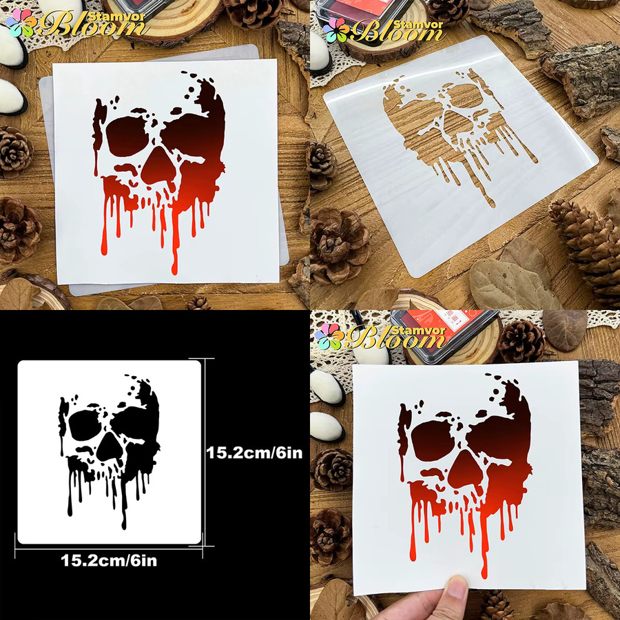 Vielseitige Schablonen aus Papier und Kunststoff für Halloween, Ostern, Weihnachten und Feiertage zum Sprühen und für Graffiti - Bild 3