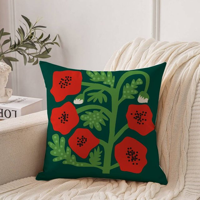 MGHNG Pillow Kissenbezug mit Blumenmuster in Grün, quadratisch, Breite: 30,48 cm, Höhe: 30,48 cm - Bild 1