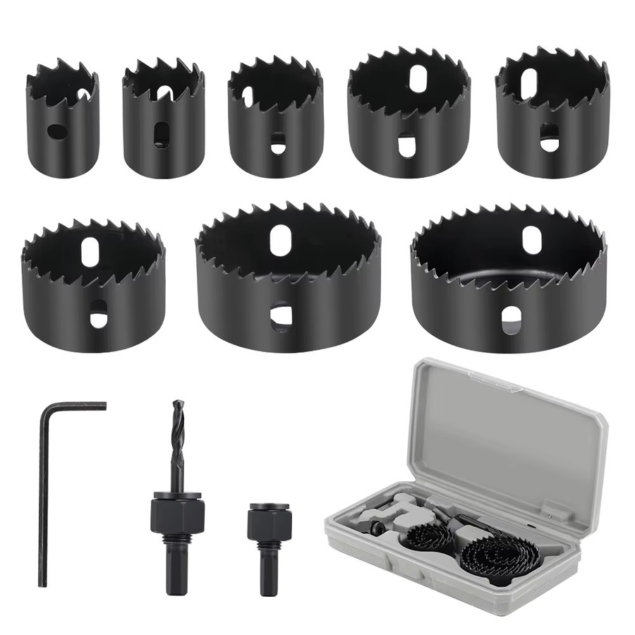 XCAN Lochsägen-Set mit Metallkern und Sägeschale für Holz, PVC und Gipskarton, Durchmesser: 19–64 mm, 64–127 mm und 19–127 mm - Bild 7