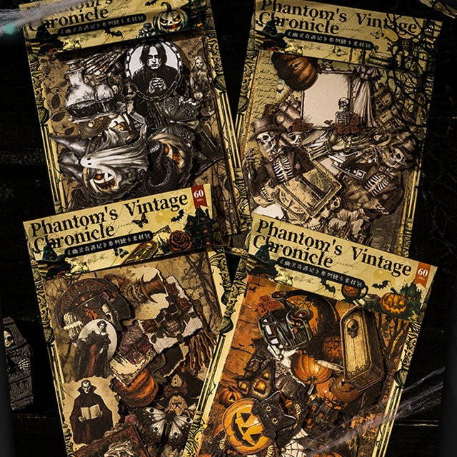 Mr. Paper Spooky Encounters Series Aufkleber Set aus Hardcard Material für DIY Scrapbooking und Collagen, 120 Stück, Mehrfarbig - Bild 1