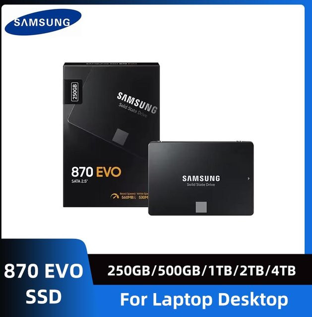 Samsung 870 Evo SATAIII 2,5 Zoll Interne SSD für Laptop und Desktop in Schwarz - Bild 1