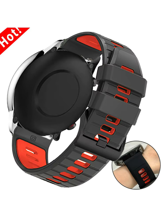 Uhrenarmband Huawei, Silikon, Schwarz, 22 mm - Bild 6