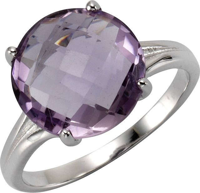 Zeeme Gemstones Ring 925 Silber, Amethyst, Damen, 12mm - Bild 1