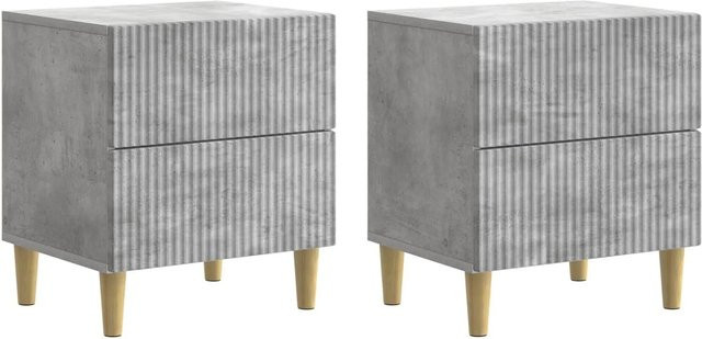 vidaXL Nachttisch Set 2 Stück Betongrau aus Holzwerkstoff B: 43 cm, T: 34,5 cm, H: 48 cm - Bild 1