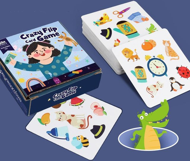 Verrücktes Flip-Karten-Kognitions-Zuordnungsspiel, Lernspielzeug, ab 0 Jahren - Bild 1