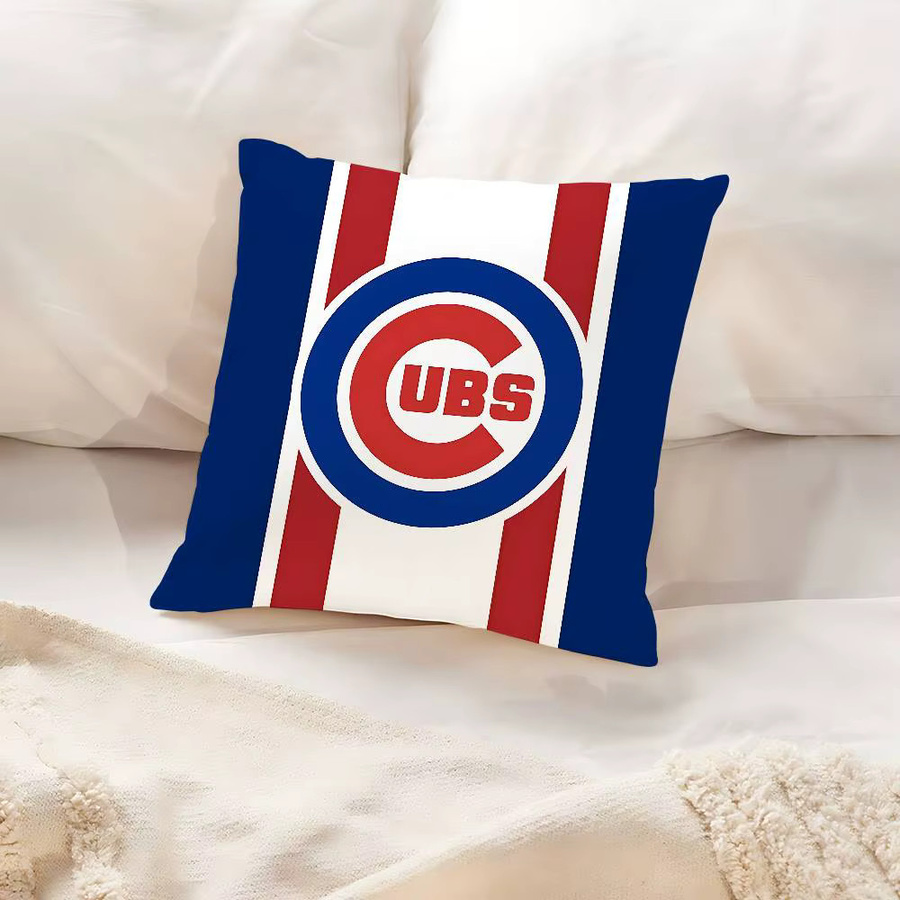 52TOYS Chicago Cubs Baseball Kissenbezug im Vintage-Stil, Blau, B/T/H: 40 x 40 x 40 cm - Bild 2