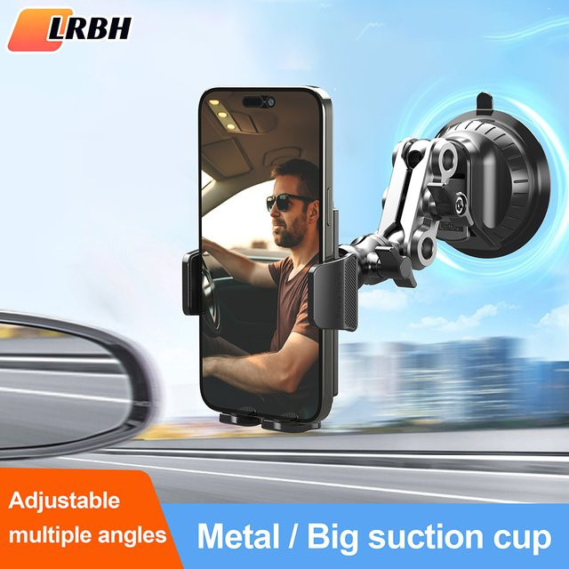 LRBH Universal Magic Arm Auto Telefon Halterung mit Saugnapf für Windschutzscheibe und Fenster, Schwarz - Bild 1
