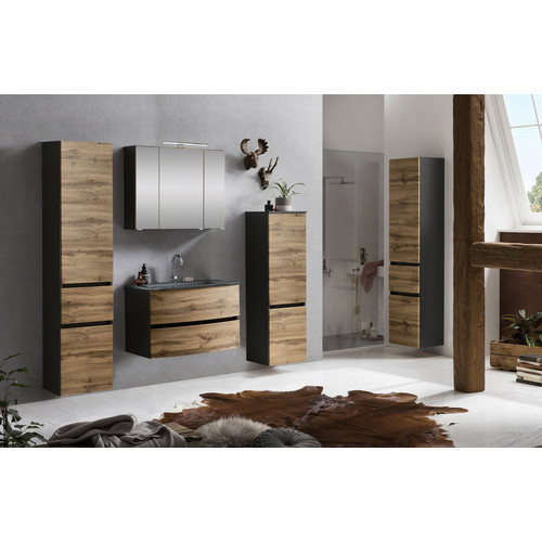 HELD MÖBEL Waschtisch-Set KOPENHAGEN in 7-teiliger Ausführung, modern, braun/grau, B/T/H: 180 x 40 x 35 cm - Bild 2