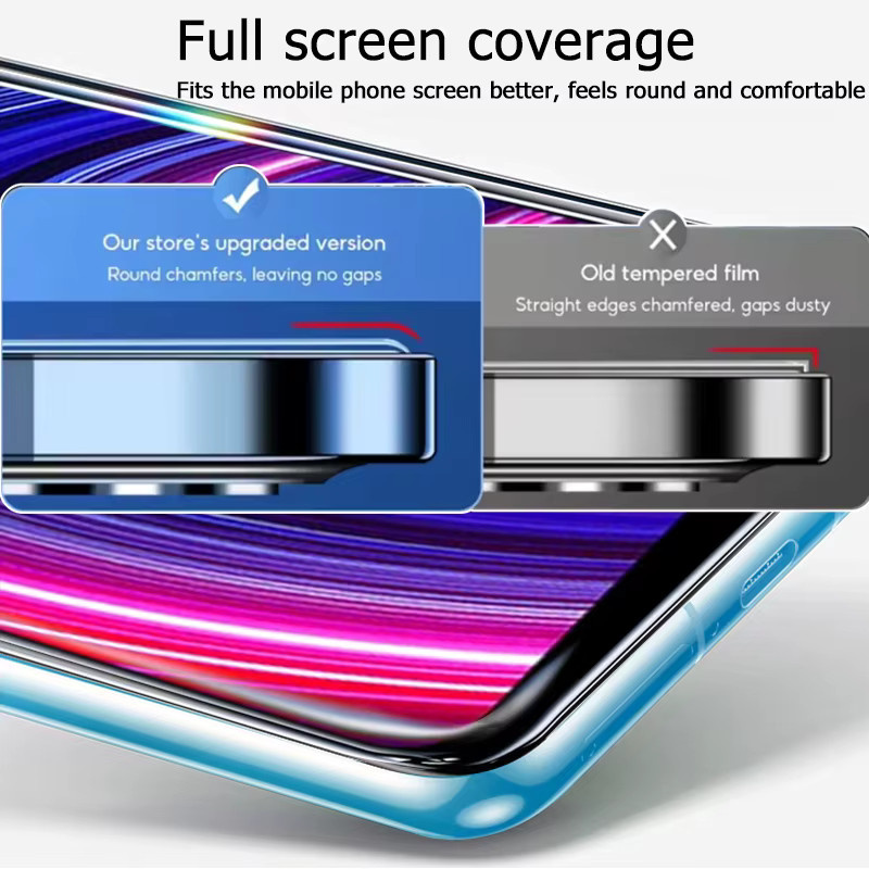 3er-Set gehärtetes Glas als Displayschutz für Realme C25y, transparent, Full Coverage mit Fingerabdruck-Entsperrung und Explosionsschutz - Bild 2