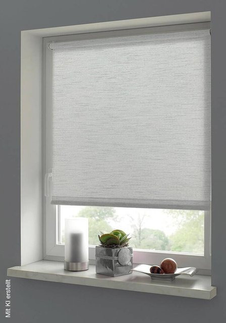 Boviva Klebe- und Klemmrollo Lino Silbergrau B: 80 cm, L: 210 cm - Bild 1