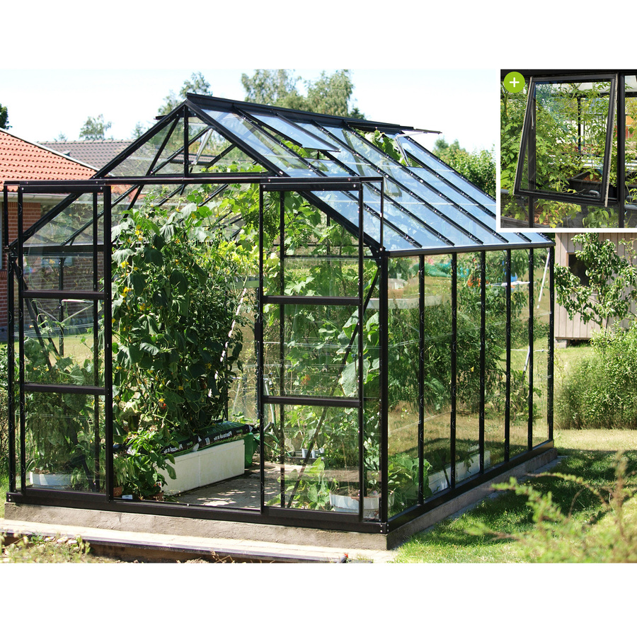 Vitavia Gewächshaus Jupiter 9900 Schwarz mit 9,9 m² und ESG-Sicherheitsglas - Bild 4