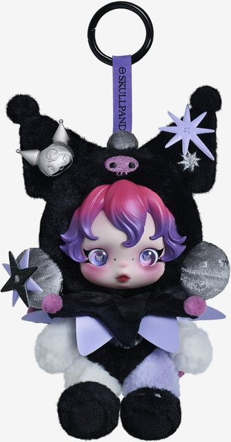 POP MART SKULLPANDA × KUROMI Plüschpuppen, Schwarz, Einzelfigur - Bild 1