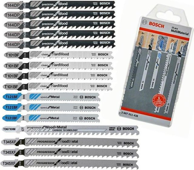 Bosch Stichsägeblatt-Set Multi Material für Holz und Metall, 15-teilig, T-Schaft, Silber - Bild 3