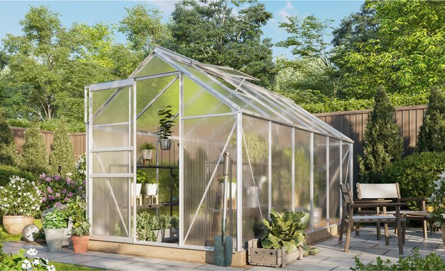 Vitavia Gewächshaus Comet 7500 aus Aluminium mit 7,5 m² Fläche und 4 mm Hohlkammerplatten - Bild 1