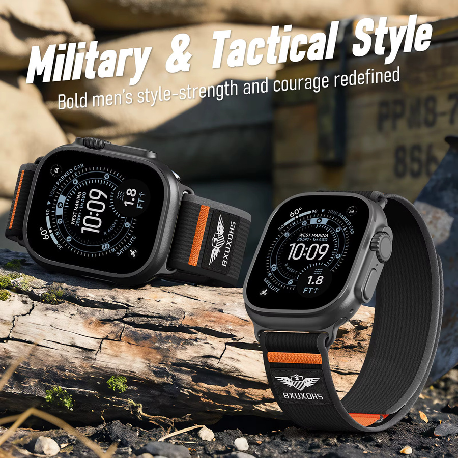 Cor Trail-Armband für Apple Watch, Textil/NATO, Schwarz, Unisex - Bild 2