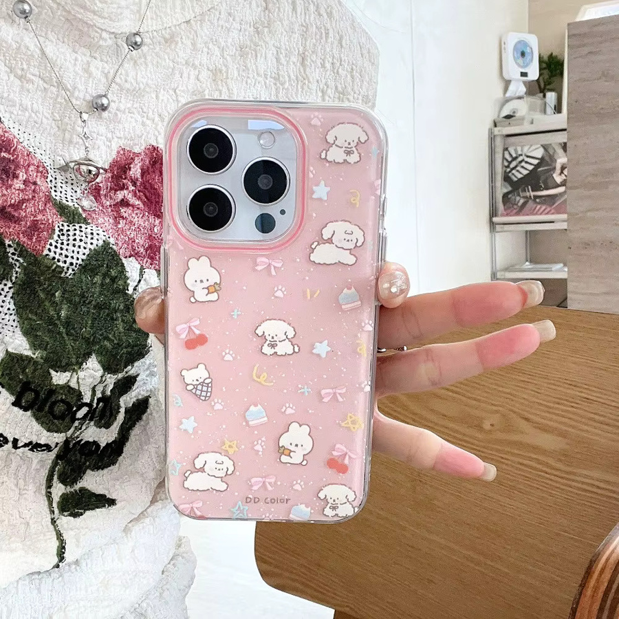 Ins-Style Handyhülle für Mädchen in Pink, kompatibel mit iPhone 17 Pro Max, iPhone 15, iPhone 14 und iPhone 13, Anti-Drop Softshell Schutzhülle - Bild 2