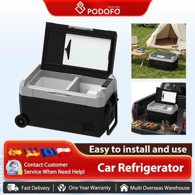 Podofo Kompressor-Kühlschrank für Camping und Outdoor, tragbarer Mini-Kühlschrank für das Auto mit 35L, 45L oder 55L Volumen - Bild 1
