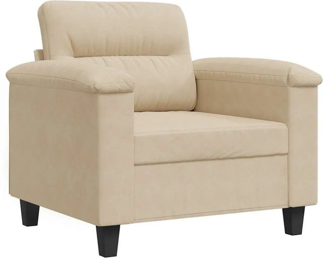 vidaXL Sessel in Beige aus Mikrofasergewebe mit Armlehnen und Metallgestell - Bild 1