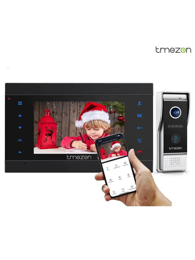 TMEZON Smart Home Tuya WLAN Video-Gegensprechanlage mit 7'' Touchscreen-Monitor und 1080P Video-Türklingel in Schwarz - Bild 7