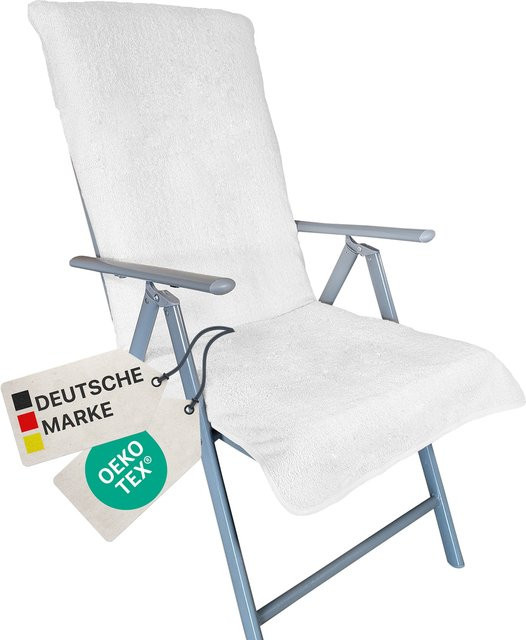 NYVI Frottee Schonbezug für Hochlehner Gartenstühle, Farbe: Weiß, B/H: 60 x 130 cm - Bild 1
