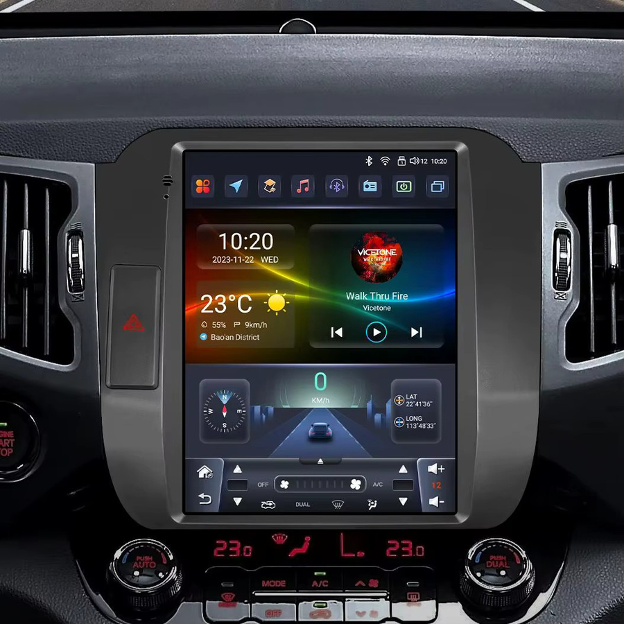 Hizpo Android 13 Autoradio mit 9,7 Zoll vertikalem Bildschirm für KIA Sportage 3 (2010-2016) inklusive Carplay, GPS und Bluetooth in Schwarz - Bild 7
