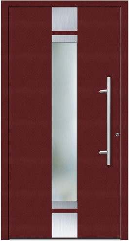 KNOCK Flügelüberdeckende Kunststoff-Haustür Terra mit Glaseinsatz, purpur-rot, B/H: 110 x 210 cm - Bild 1