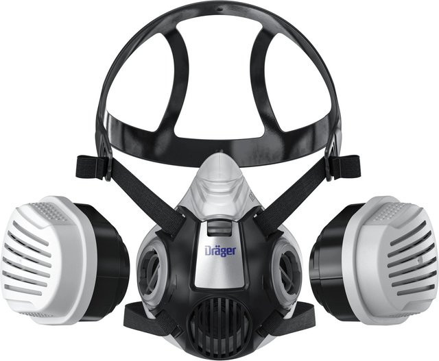 Dräger X-plore 3300 Halbmaske Lackiererset in Größe M mit A2P3-Kombi-Filtern in Schwarz und Weiß - Bild 1