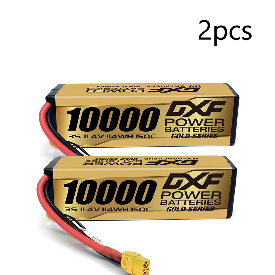 DXF 3S Lipo Akku 10000mAh 11,4V 150C mit EC5 oder XT90 Stecker Hardcase in Rot für RC Auto Buggy Truggy Offroad Boot LKW UAV Racing - Bild 3