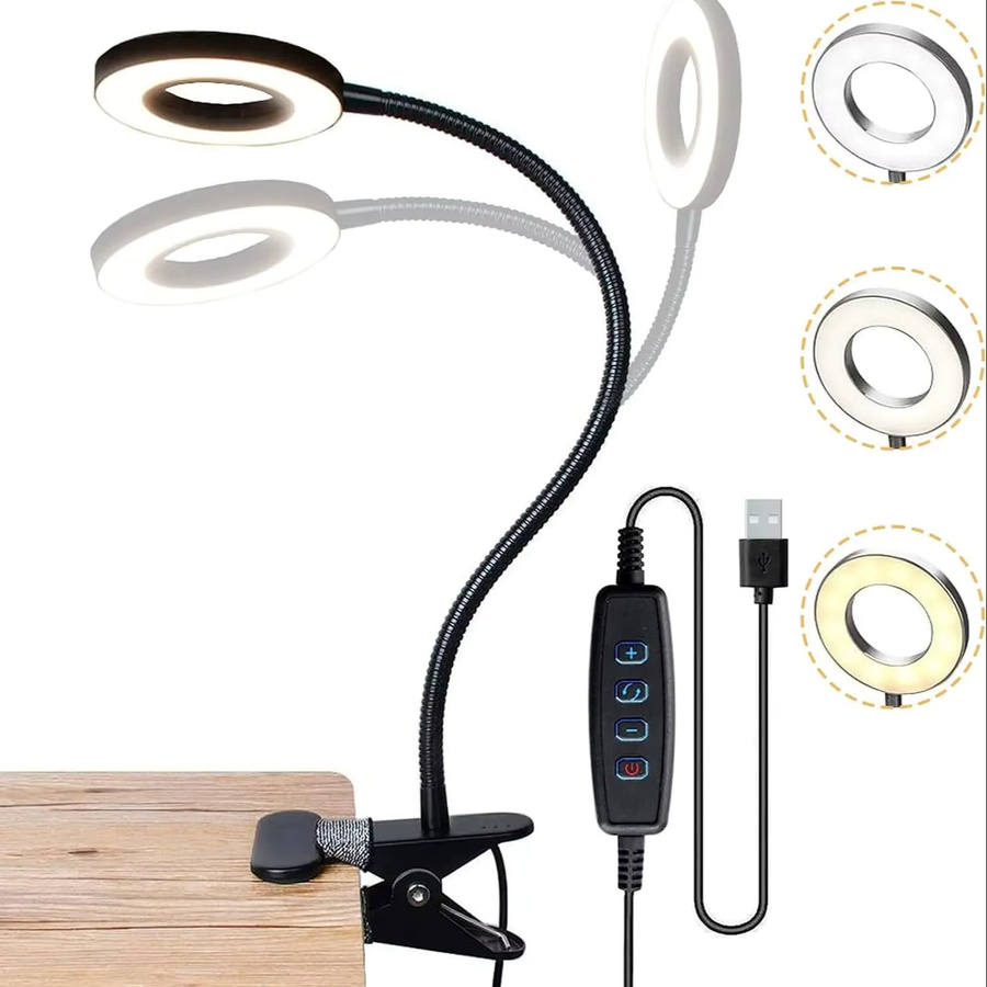 Dimmbare Lupe mit Lichtclip und Klemme in Schwarz für Basteln, Reparatur und Heimwerken - Bild 6