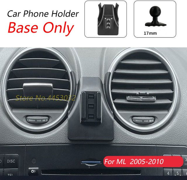 Handyhalterung für Mercedes Benz W164 ML 350 500 (2005-2010) zur Lüftung, Schwarz, 17mm Halterung ohne Luftstrom-Blockierung - Bild 1