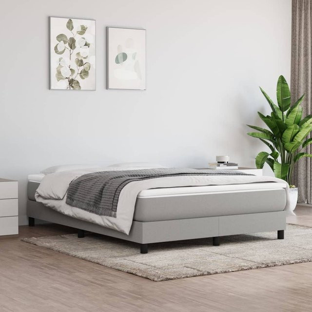 vidaXL Boxspringbett mit Matratze und Taschenfederkern, Hellgrau, B/T: 160 x 200 cm - Bild 2