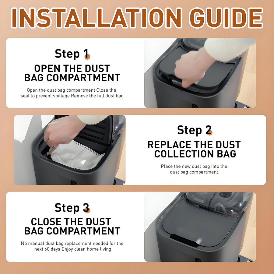 Heloxyo Staubbeutel kompatibel mit Eufy E25 Omni und E28 Omni Roboterstaubsauger, 4-lagiges Filtersystem, Farbe: Weiß - Bild 2