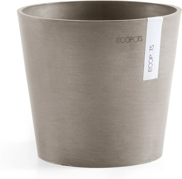 Ecopots Pflanztopf Amsterdam Mini in Taupe mit skandinavischem Design, Höhe: 17 cm, Breite: 14,9 cm, Tiefe: 14,9 cm - Bild 1