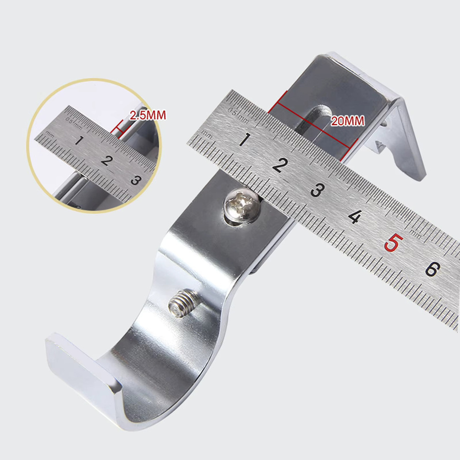 2er-Set Universal Vorhangstange aus Eisen in Silber, einstellbare Länge 8,8-11,5 cm, Römische Vorhangstange für dein Zuhause - Bild 6