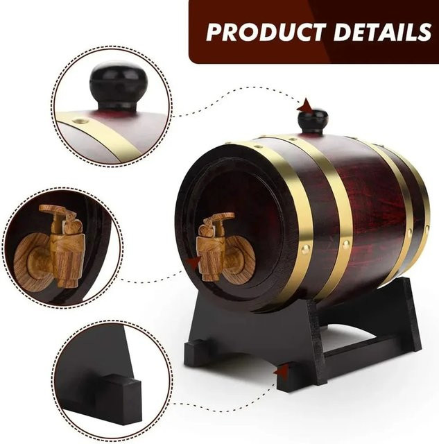 Untior Eichenfass zur Lagerung von Wein und Whisky, braun, 100 l - Bild 1